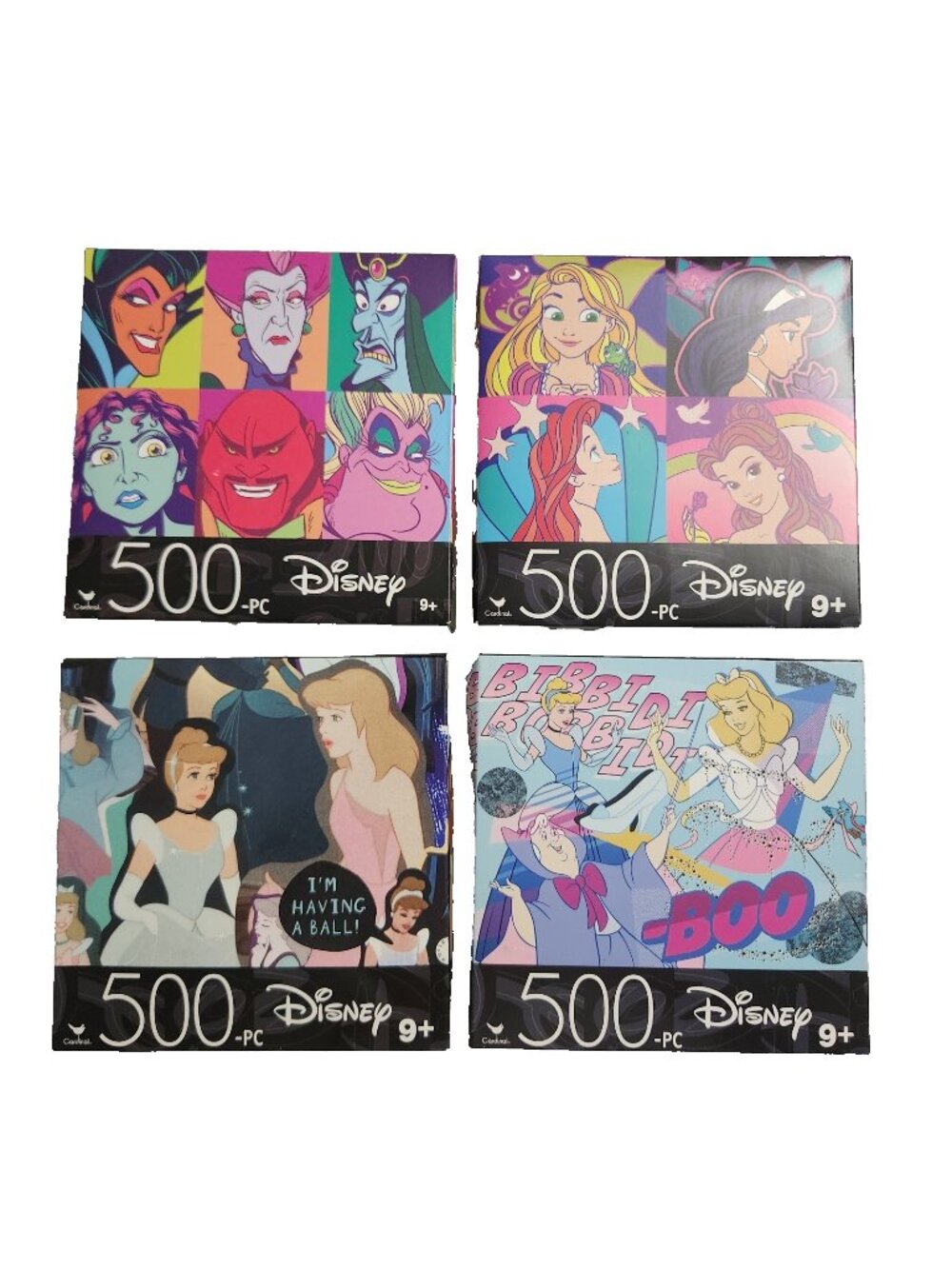 Disney Princess Villans Cinderella Cartoon 500 Piece Puzzles Set of 4